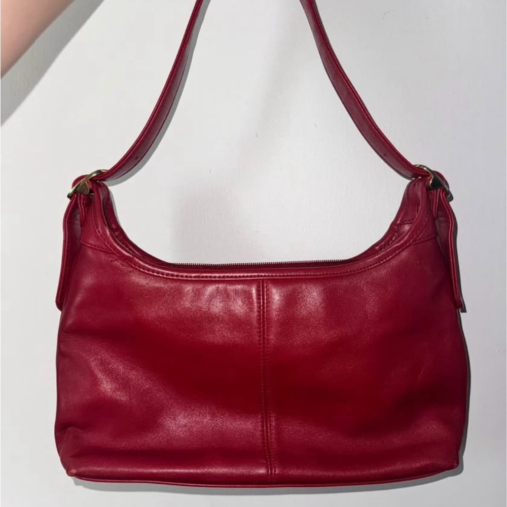 Red Genuine Leather Shoulder Bag